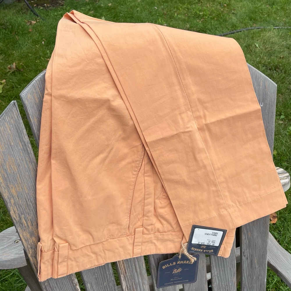 🎃Bills Khakis Tropical Poplin Pant Flat front - Size 30x32 Color: Papaya M3